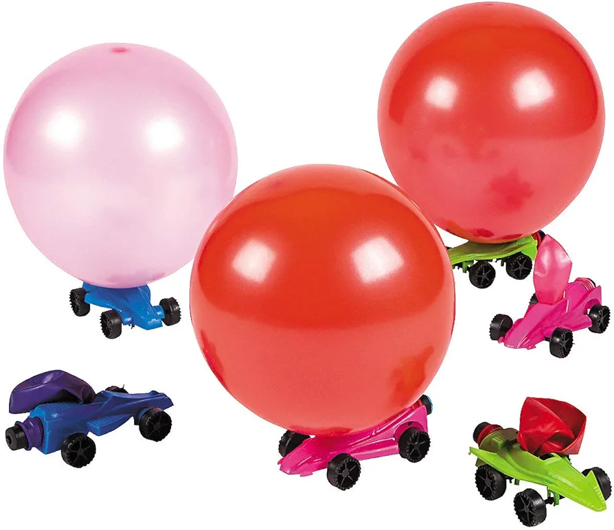 Car Balloon Powered Racers (set of 12 balloon launcher toys) Fun Party Toys and Gifts for Kids