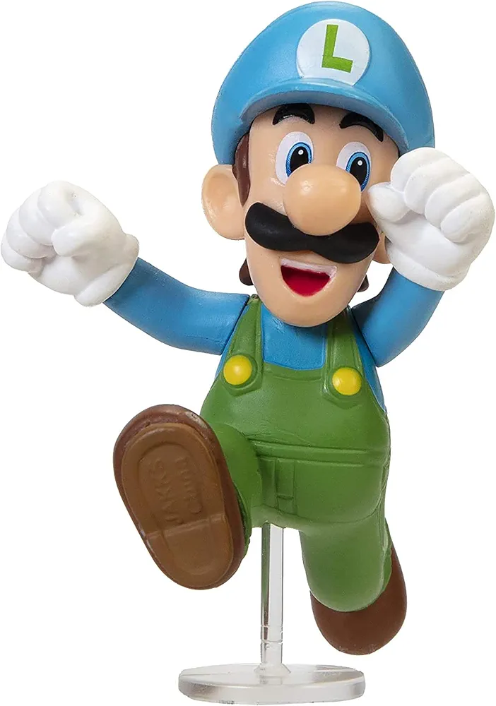 Super Mario Action Figure 2.5 Inch Ice Running Luigi Collectible Toy