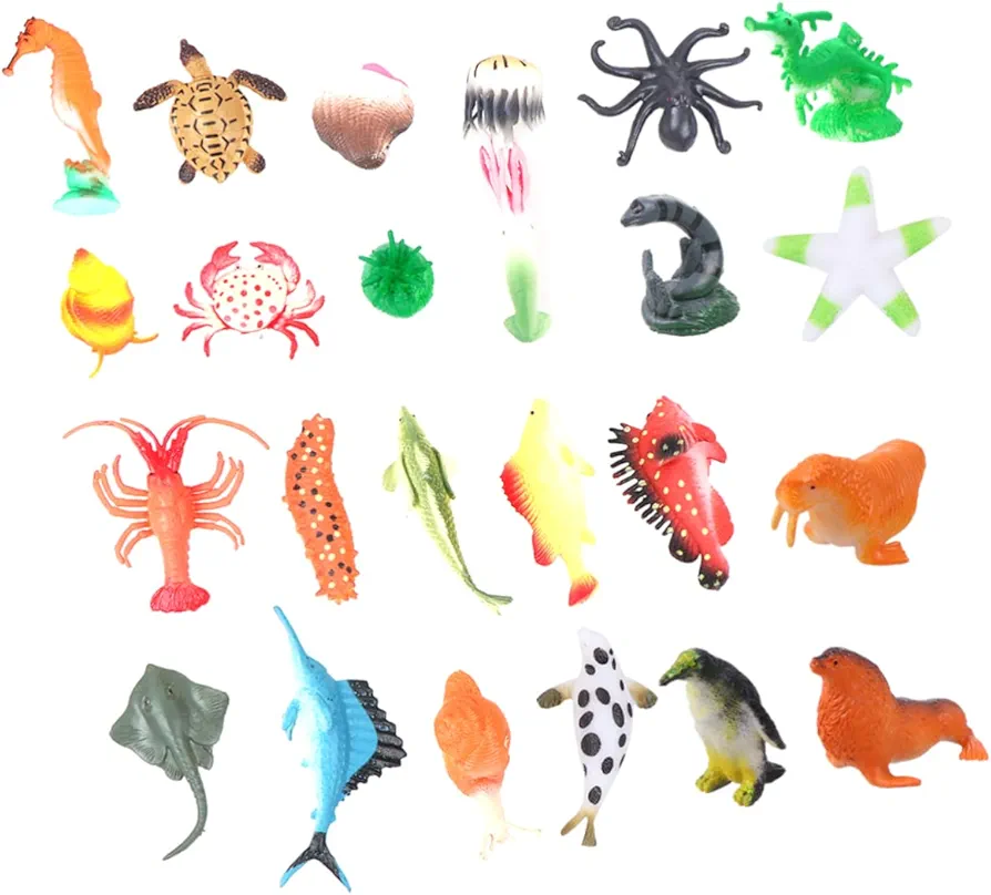 ERINGOGO 24 Pcs 2 Set Fish Tank Decorations Home+Decor Kidcraft Playset Miniature Sea Animal Livingroom Decor Ocean Animals Figures Mini Homedecor Ornament Mini Sea Animal Toy Wild Child