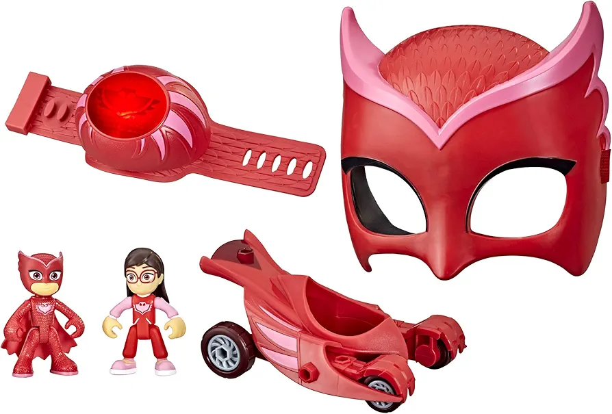 PJ Masks Owlette Power Pack Preschool Toy Set with 2 Action-Figures, Vehicle, Wristband, Costume Mask, Kids 3+ Years