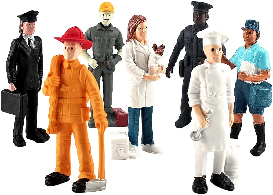 Mini People Figurines Dollhouse Miniature Figures Plastic People Simulated People Figurines Sand Table Figurines Mini Character Models 1set of Officer Postman Figurine Dollhouse People