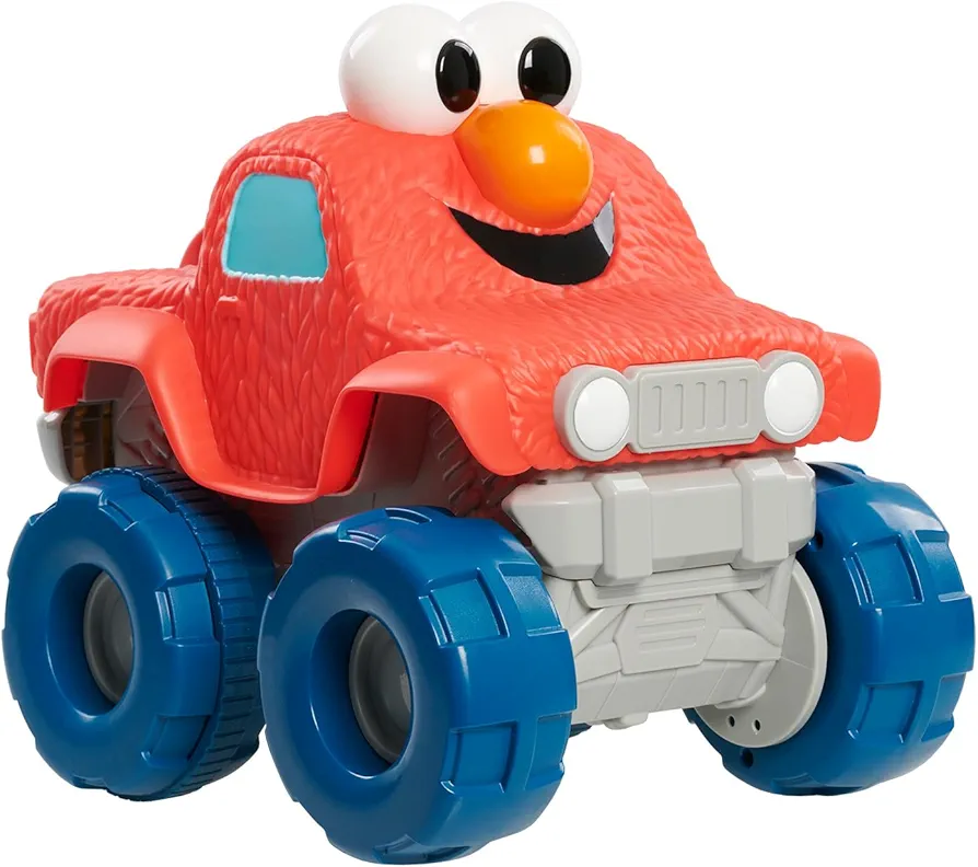 SESAME STREET Giggle N Go Monster Truck Toy Vehicle, Pops Wheelies, Sings, and Has Phrases, Kids Toys for Ages 2 Up, Amazon Exclusive by Just Play