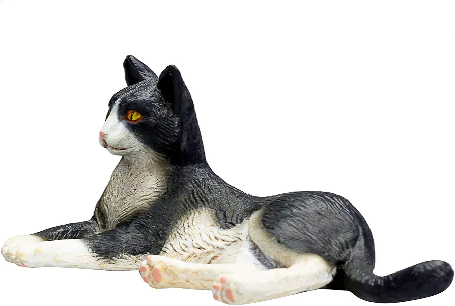 MOJO Cat Lying Black and White Toy Figure