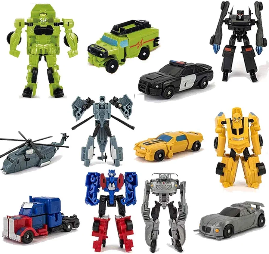 6 PCS Car Robot Toys, Mini Action Figure, Deformation Robot for Kids 5~12