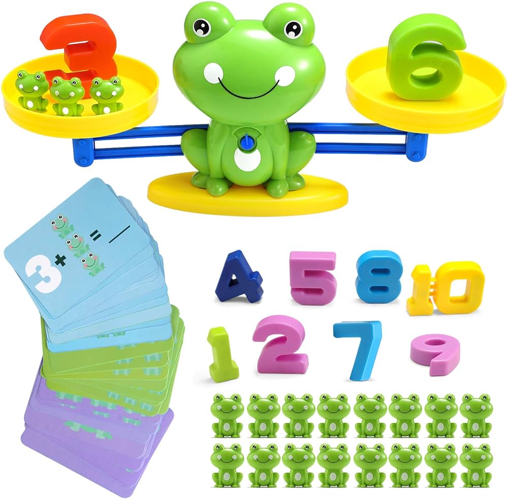 Frog Balance Cool Math Counting Game Educational Early Learning Scale STEM Toys Gifts for Preschool Toddlers Kids Age 3 4 5 6