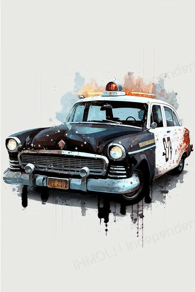 Cartoon Police Car Adults Kids 500 Pieces Jigsaw Puzzle Challenging Educational Fun Family Games Toys Gifts for Home Kitchen Decor