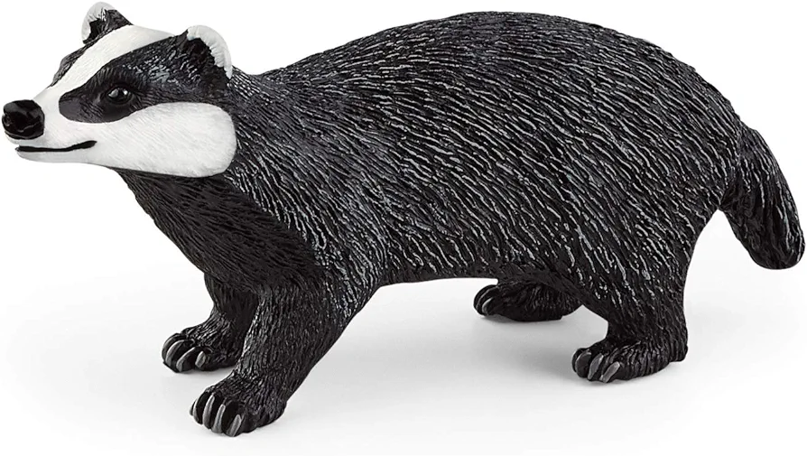 Schleich Wild Life, North American Woodland Wild Animal Toys for Kids, Badger Toy Figurine