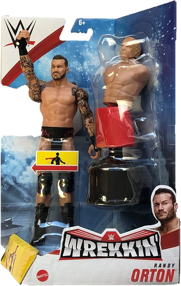 WWE Wrekkin Randy Orton 6-in Action Figure with Punching Action, Gripping Hands & Bendable Chair Accessory, Poseable 6-in Gift for Ages 6 Years Old & Up