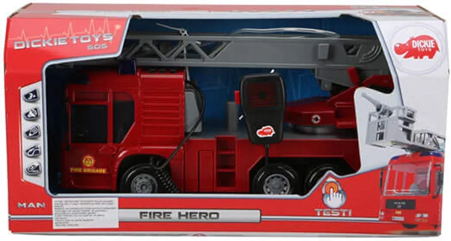 DICKIE TOYS Light & Sound SOS Fire Engine Vehicle (with Working Pump)