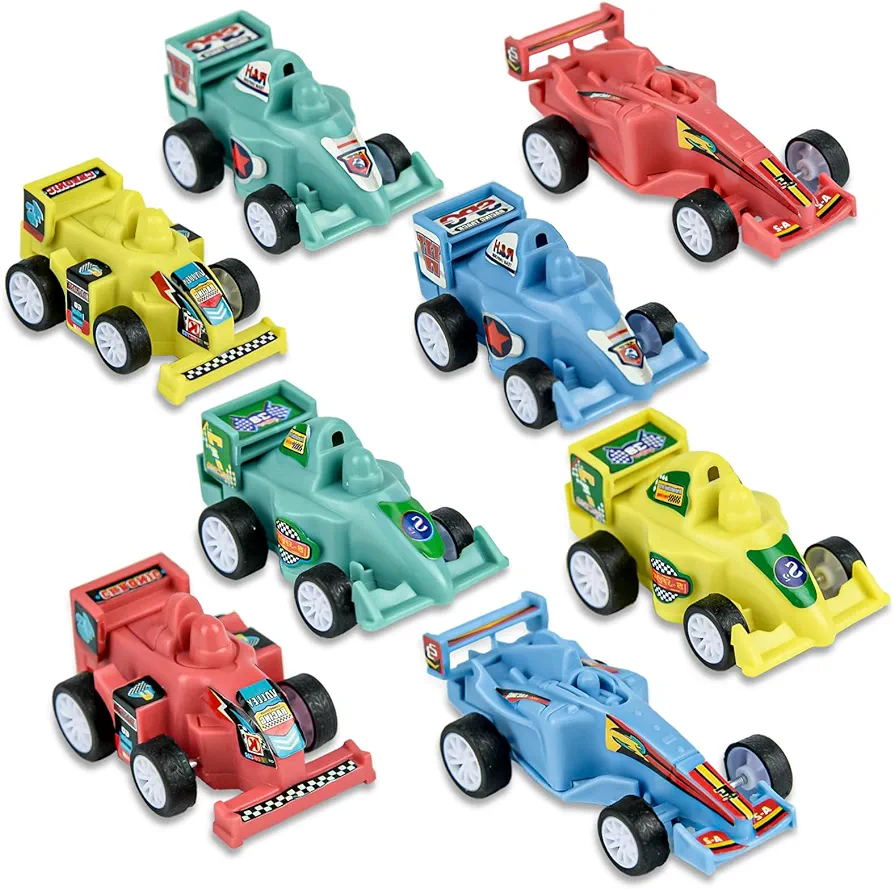 Timy 8 Pack Pull Back Cars for Kids, Mini Die-Cast Racing Toy Cars for Toddlers, Friction Powered Toys Cars Toys, Child Party Favors, Cake Toppers, Stocking Stuffers