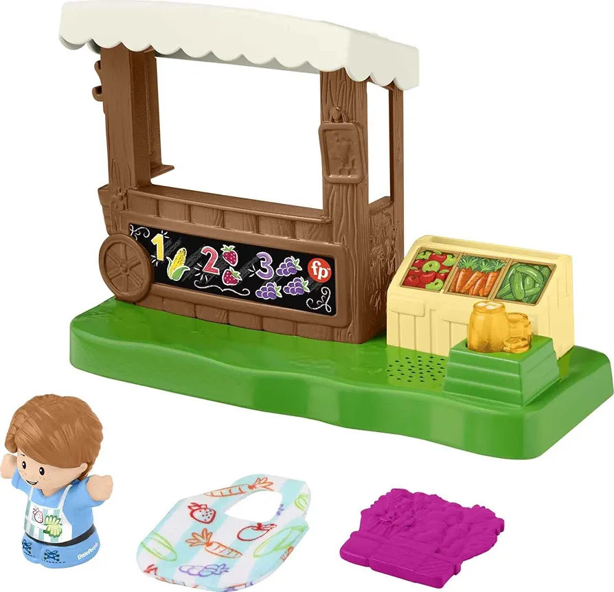 Fisher-Price Little People Toddler Toy Farmers Market Playset with Light Sounds & Figure for Preschool Pretend Play Kids Ages 1+ Years