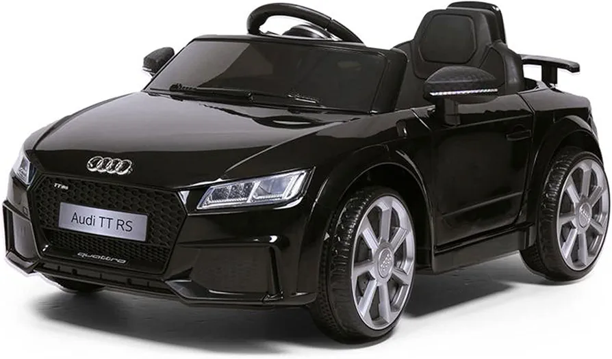 TOBBI Kids Ride On Car,Audi TT RS Licensed kids electric car w/Battery Powered Car w/2 Motors Remote Control,Music Mp3,Two Doors Open,Play AUX, for Boys Girls Black