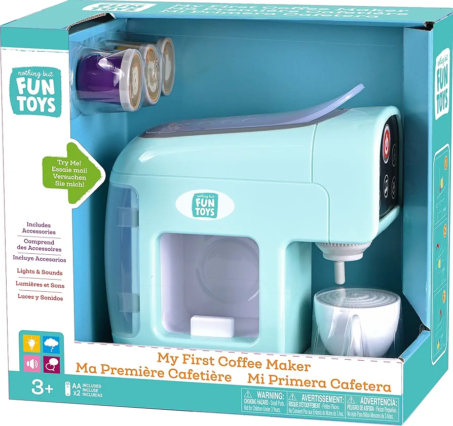 My First Coffee Maker Playset Designed for Children Ages 3+ Years Teal 10.35" x 5.63" x 9.57"