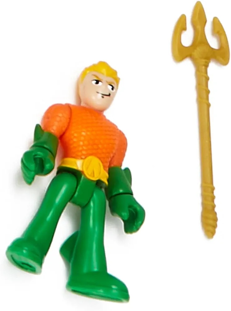 Replacement Part for Imaginext DC Super-Friends Super-Hero vs. Super-Villan Battles Playset - Poseable Aquaman Figure ~ Includes Weapon ~ Works Great with Other playsets Too!