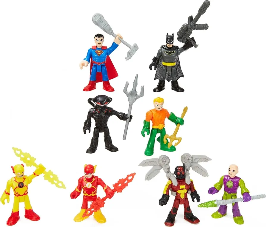 Fisher-Price Imaginext DC Super Friends Batman Toy Super-Hero Showdown Figure Set, Superman Aquaman The Flash, Preschool Kids Ages 3+ Years