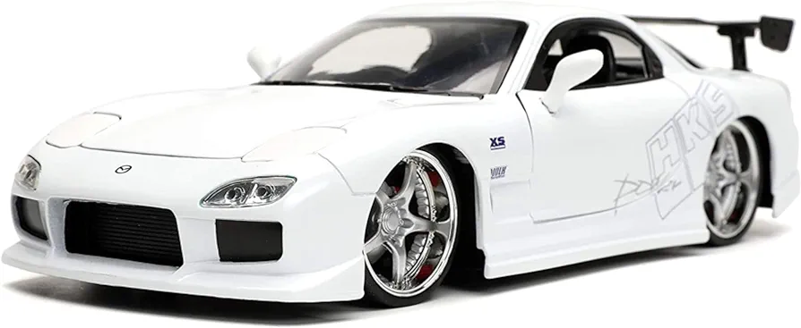 Jada Toys Fast & Furious 1:24 1992 Mazda RX-7 Die-cast Car, Toys for Kids and Adults, White