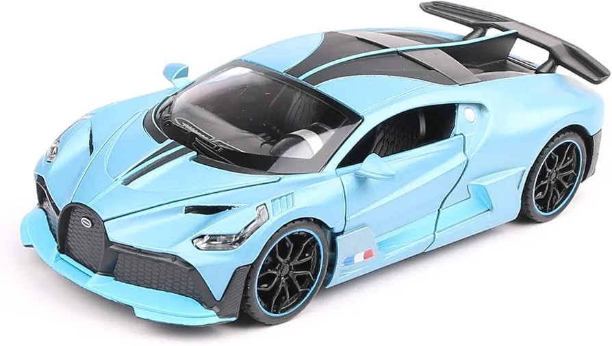 1:32 Bugatti Divo zinc Alloy Pull Back Car Diecast Electronic Toys with Lights and Music,Decorative,Mini Vehicles Toys for Kids,Boyfriend,Young Peoples Gift(Blue)