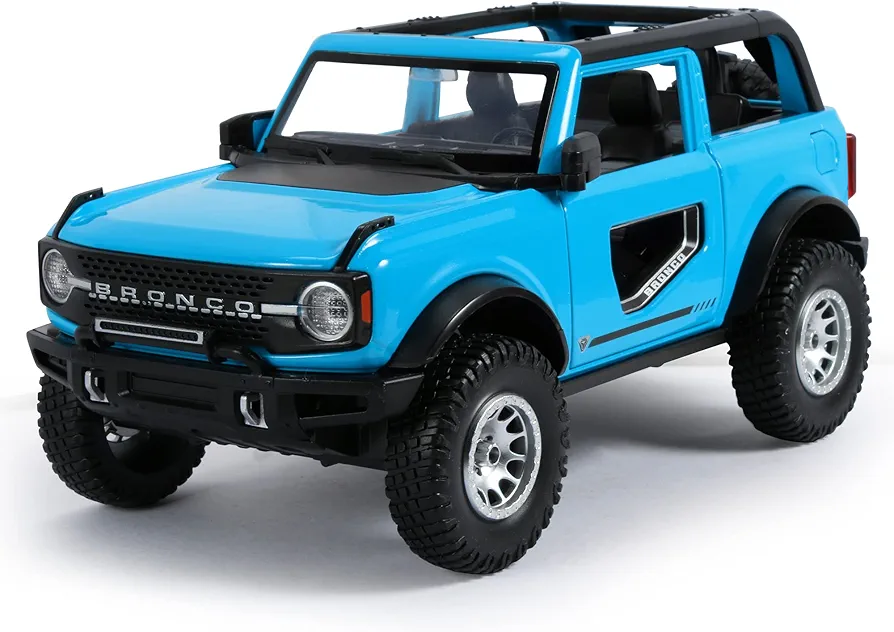 Toy Trucks Ford Bronco 1:24 Scale Metal Model Die-cast Hobby Toy Cars Gifts for Boys Girls and Adults Bronco Car Lovers Collection, Blue