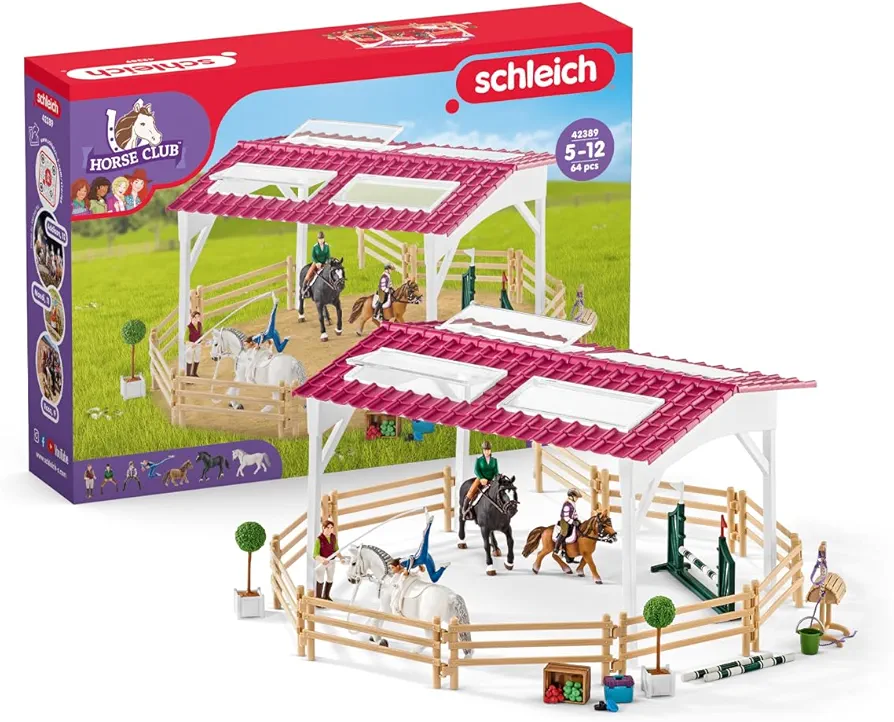 Schleich Horse Club, Horse Toys for Girls and Boys Riding School Horse Set with Riders and Horse Toys, 40 Pieces, Ages 5+