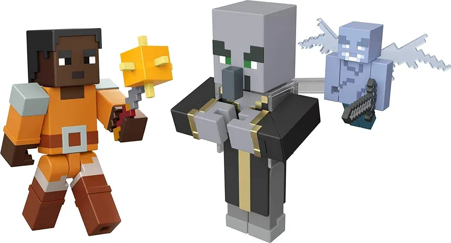 Minecraft Dungeons 3.25" Figures 2-Pk Battle Figures, Great for Playing, Trading, and Collecting, Action and Battle Toy for Boys and Girls Age 6 and Older