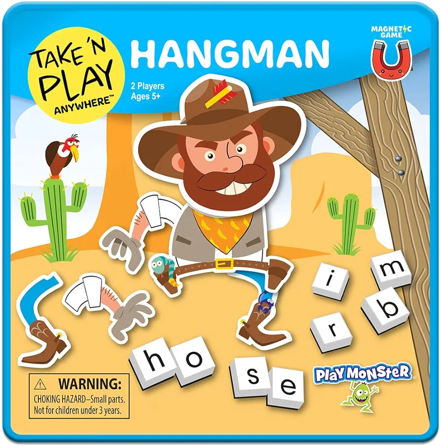 PlayMonster Take N Play Anywhere — Hangman — Easy to Use, Hard to Lose — Fun on the Go Travel Game — For Ages 5+