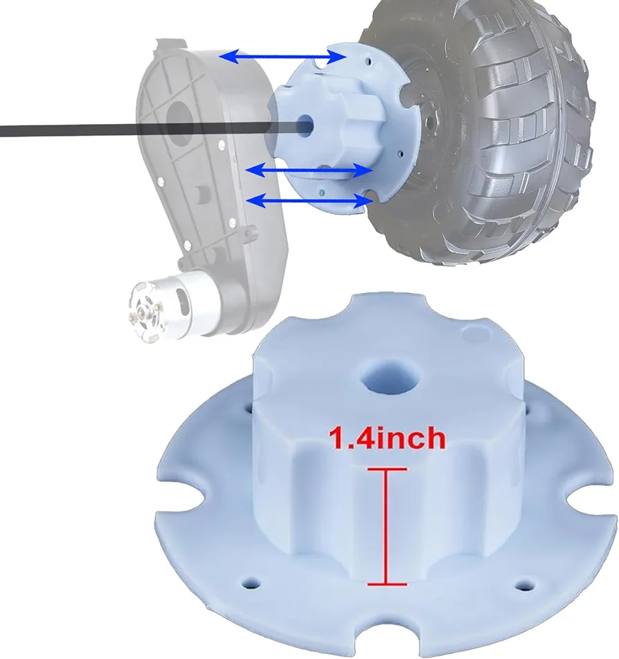2 Pcs Car Tire Adapter Connection Clip for Power Wheels Rubber Tire Upgrade.Transmission Gear External Gear Accessories Connect Gearbox Motor and Wheels for Kids Powered Ride-Ons Replacement Parts