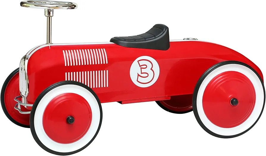 Stripe Racer Foot to Floor Childs Ride On Car, Red