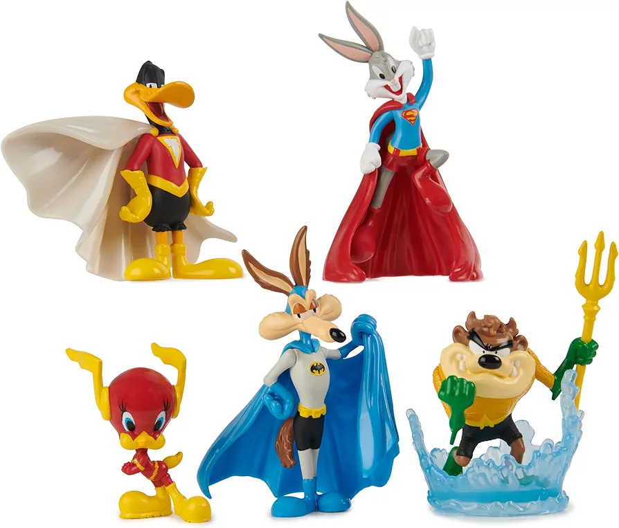 DC Comics, Looney Tunes Mash-Up Pack, Limited Edition WB 100 Yrs Anniversary, 5 Looney Tunes x DC Figures, 4-Inch Superhero Kids Toys for Boys & Girls