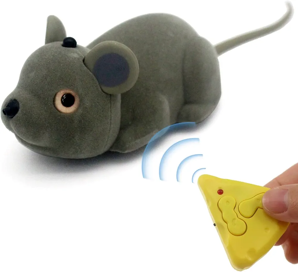 Tipmant Cute RC Mice Remote Control Rat Animal Toy Electric Car Vehicle for Pet Cat Dog Realistic Kids Birthday Gifts