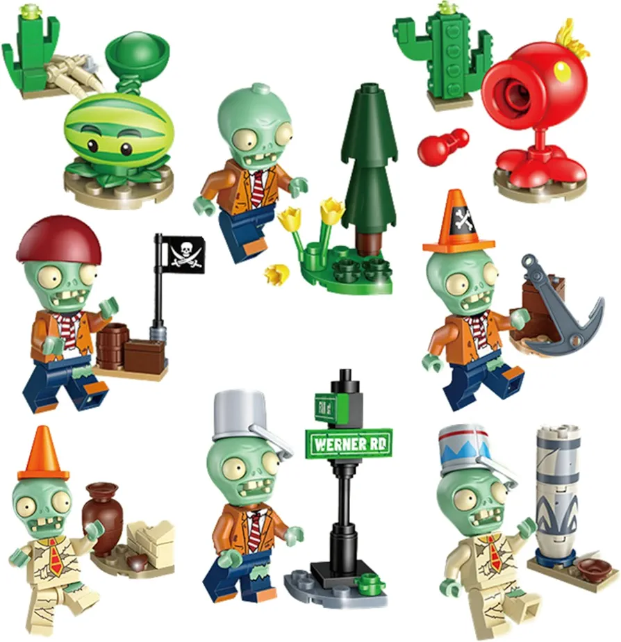 Plants and Zombies Toys Zombies Assembly PVZ Action Figures PVZ Assemblable Toys Set 1 2 Series Great Gifts for Kids and Fans,Birthday and Christmas Party New