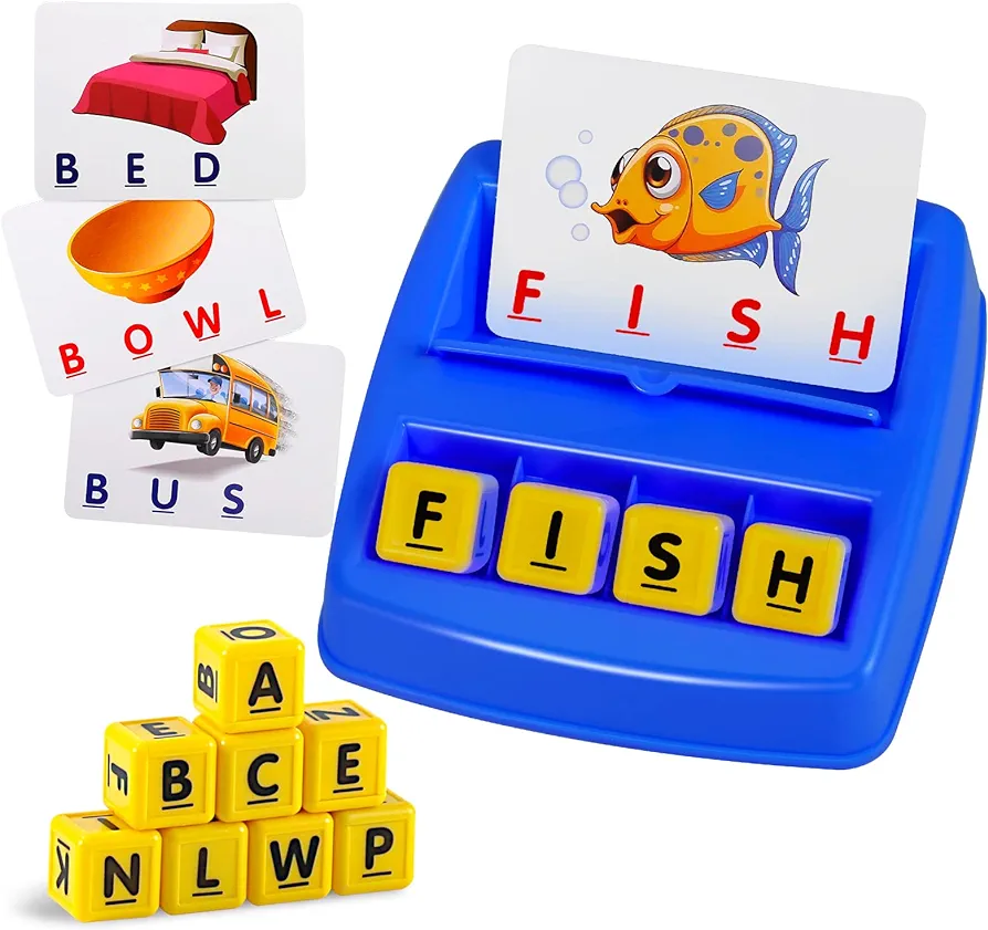 Matching Letter Game, Spelling Word and Increases Memory, Early Learning Educational Toy for Preschool & Kindergarten Kids Over 3-8 Years Old