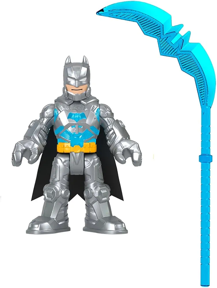 Replacement Part for Imaginext Playset Inspired by DC Superfriends - HGX97 ~ Replacement Poseable Batman Figure and Blue Battle Accessory