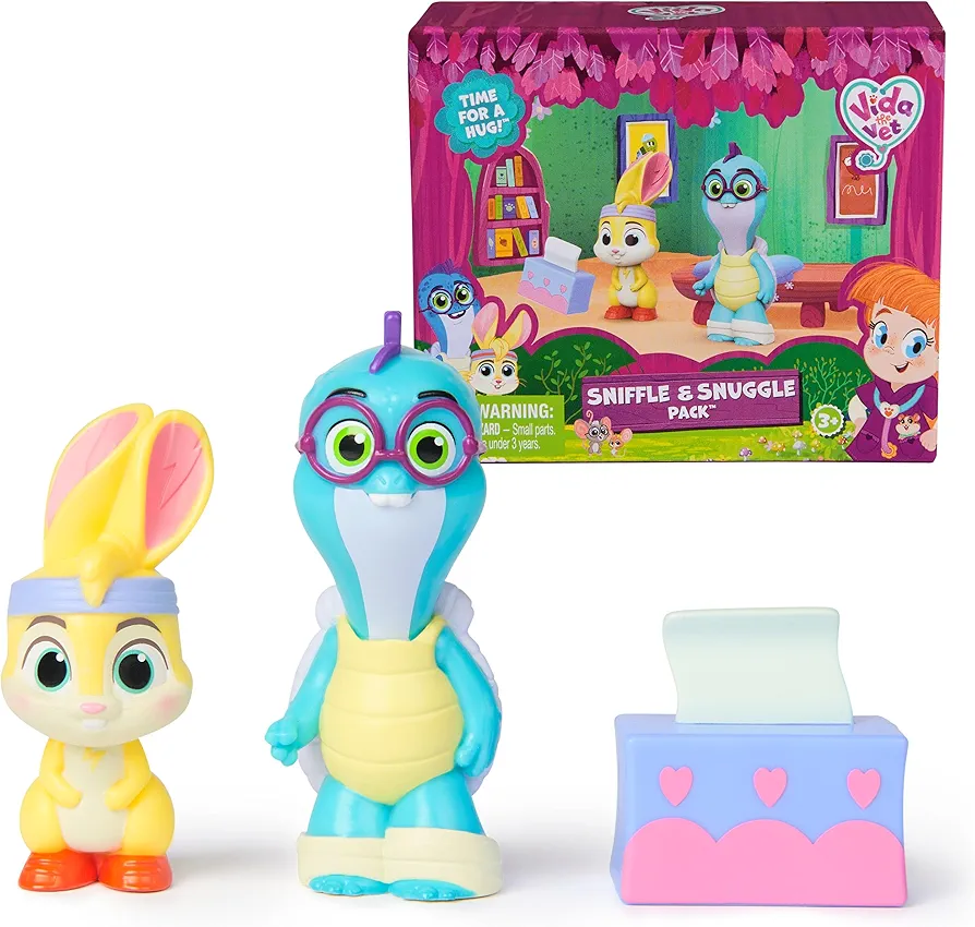 Sniffle & Snuggle Pack with Zig Zag & Tidbit Action Figures & Tissue Box Accessory, Kids Toys for Girls & Boys Ages 3 and up