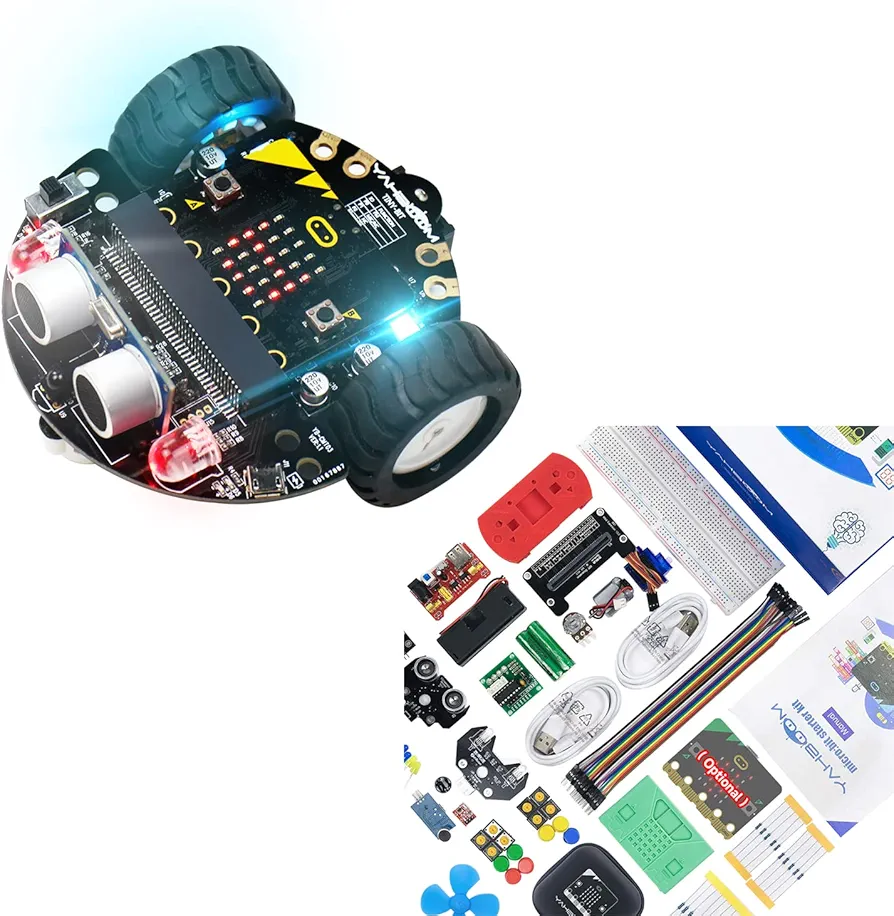 Yahboom STEM Education Toy Car Kit Microbit V2 Start Robotic for Kids and Sensor Electronics Kit