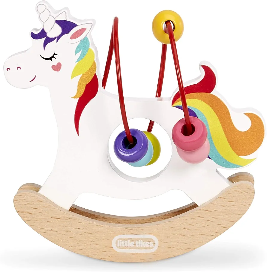 Little Tikes Wooden Critters Unicorn Busy Beads Maze Developmental Toy