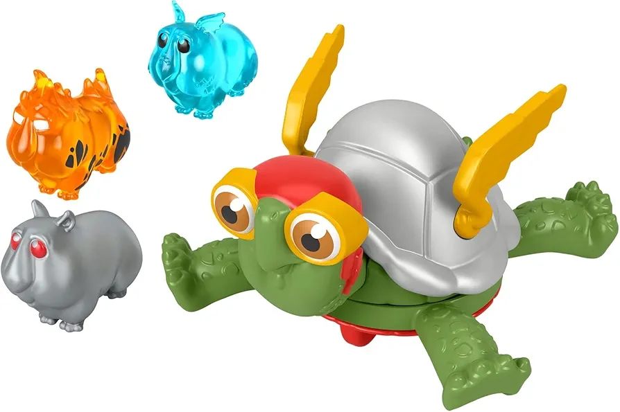 Fisher-Price DC League of Super-Pets Power Spin Merton The Turtle Figure Set with Accessories for Preschool Pretend Play Ages 3 Years and up