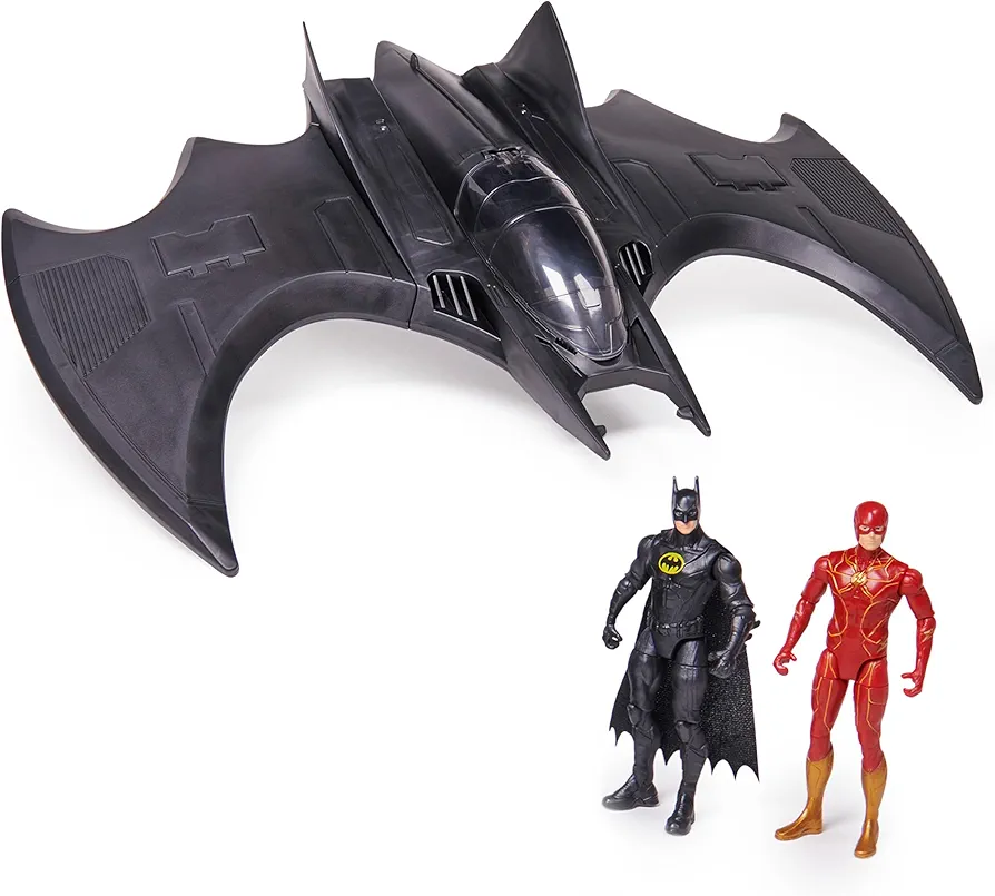 DC Comics, The Flash Ultimate Batwing Set The Flash and Batman Action Figures, 4-inch Playset Kids Toys for Boys and Girls 3 and Up