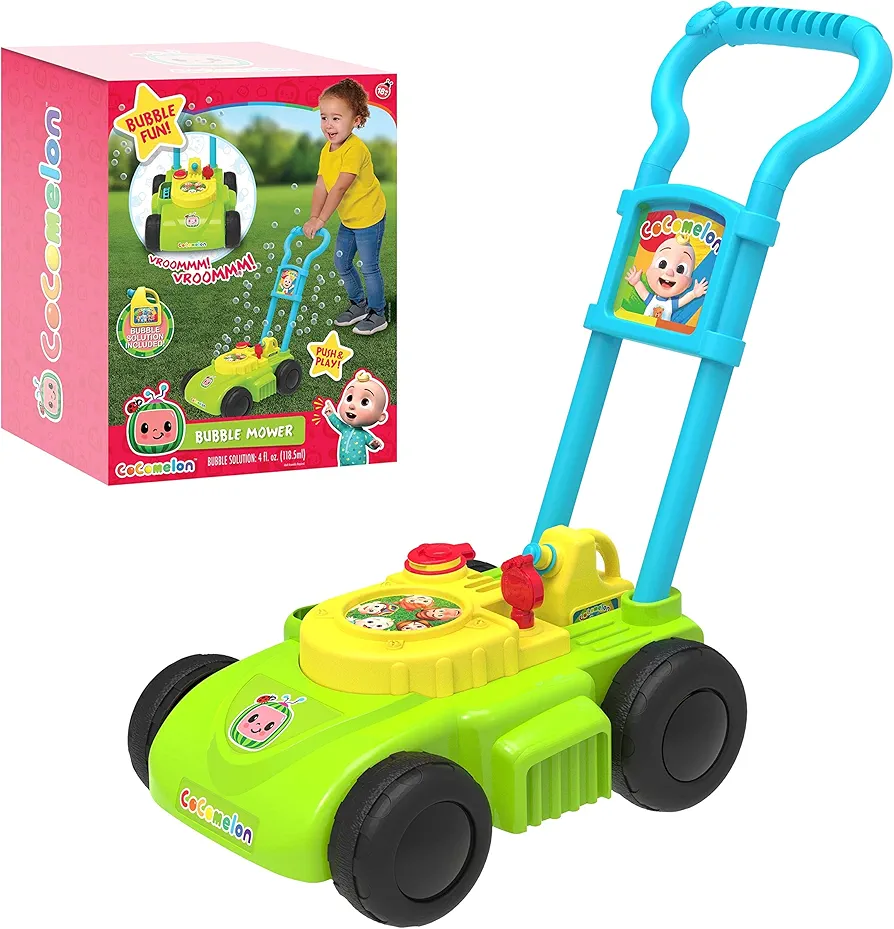 CoComelon Bubble Mower Outdoor Play Toy, Bubble Refill, Officially Licensed Kids Toys for Ages 18 Month, Amazon Exclusive