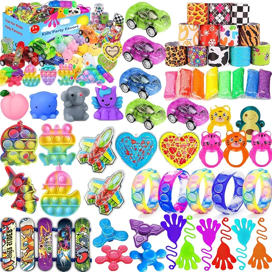 58 Pack Pop Party Favors for Kids 4-8 8-12,Premium Pop Fidget Toys for Kids,Birthday Gifts,Treasure Box Toys for Classroom,Carnival Prizes,Pinata Stuffers,Prize Box Toys,Goody Bag Fillers