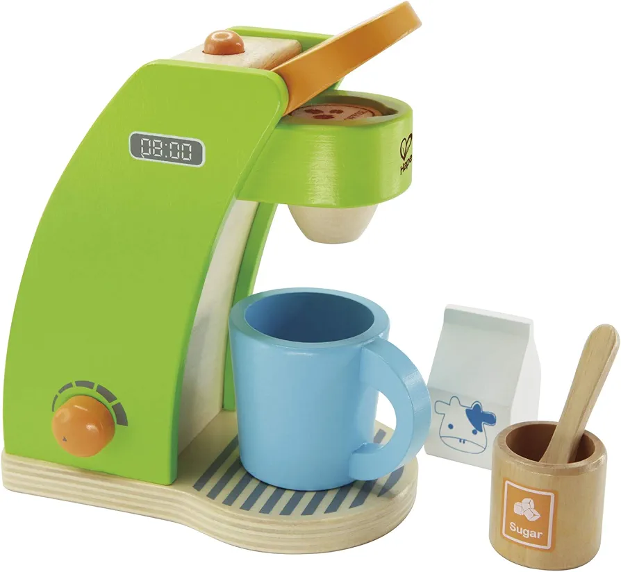 Hape Kid's Coffee Maker Wooden Play Kitchen Set with Accessories