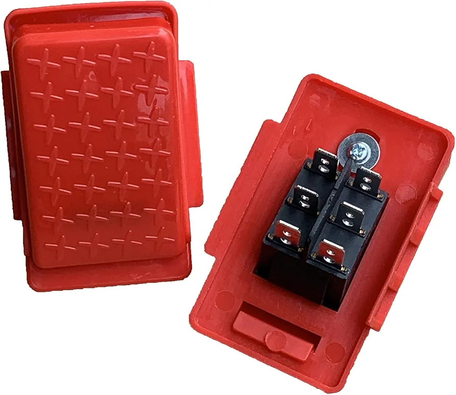 weelye 6volt 12volt Accelerator Foot Pedal Reset-Control Switch for Kids Ride On Cars, Children Electric Ride On Toys Replacement Parts Red 6-pin Socket