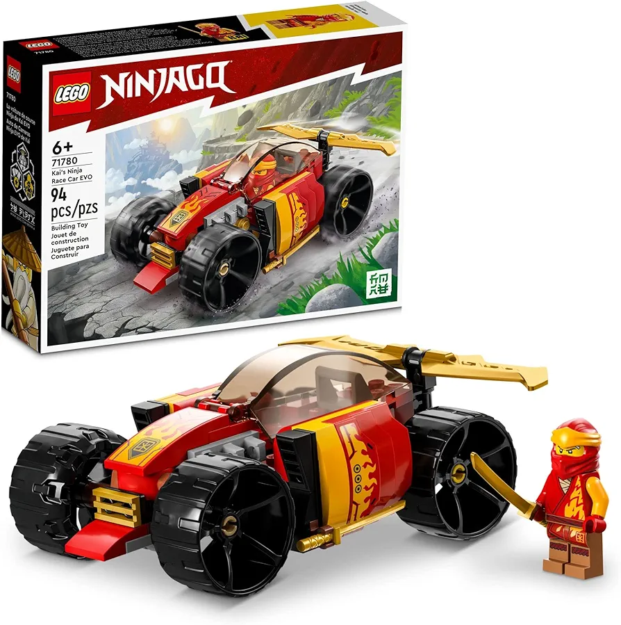 Lego NINJAGO Kai's Ninja Race Car EVO 71780, 20in1 Racing Car Building Toy Set, Kids Can Build a Off Road Vehicle and Racing Car, Ninja Mini Figure with Toy Swords, Gift Idea for Boys, Girls Age 6+