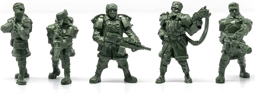 Fantasy Creature Mini Action Figure Playset- Polar Guardsmen 2 inch 1/32- 5 pcs Fantasy Figures - XL 1/32nd Scale DND Characters Accessories RPGs and Soldiers