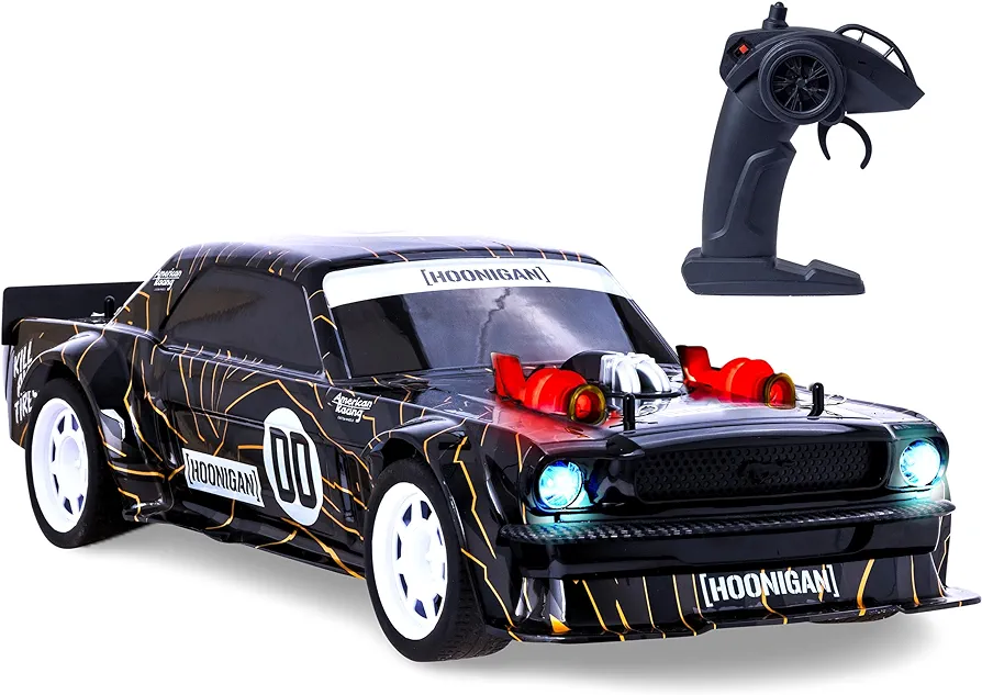 Flybar Hoonigan, Mustang Remote Control Car for Kids – RC Car, RC Cars, Race Car, 3.7V, 2.4 GHz, Detailed Replica Design, USB Rechargeable Battery Included, 1:8 Scale, 150 ft Range, 7 Mph