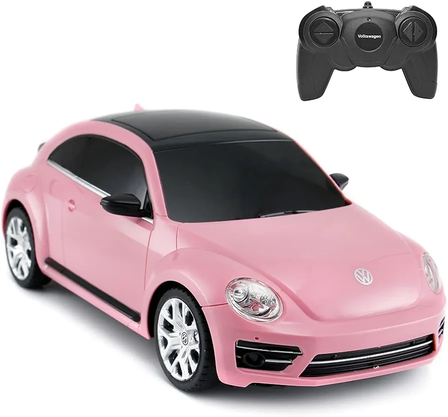 RASTAR Beetle Remote Control Car, 1:24 Scale Beetle RC Toy Car for Kids, Pink Beetle