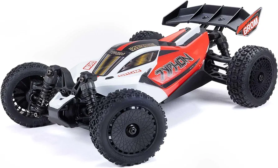 ARRMA RC Car Typhon GROM 4x4 Smart Small Scale Buggy RTR with Battery & Charger Red/White ARA2106T2