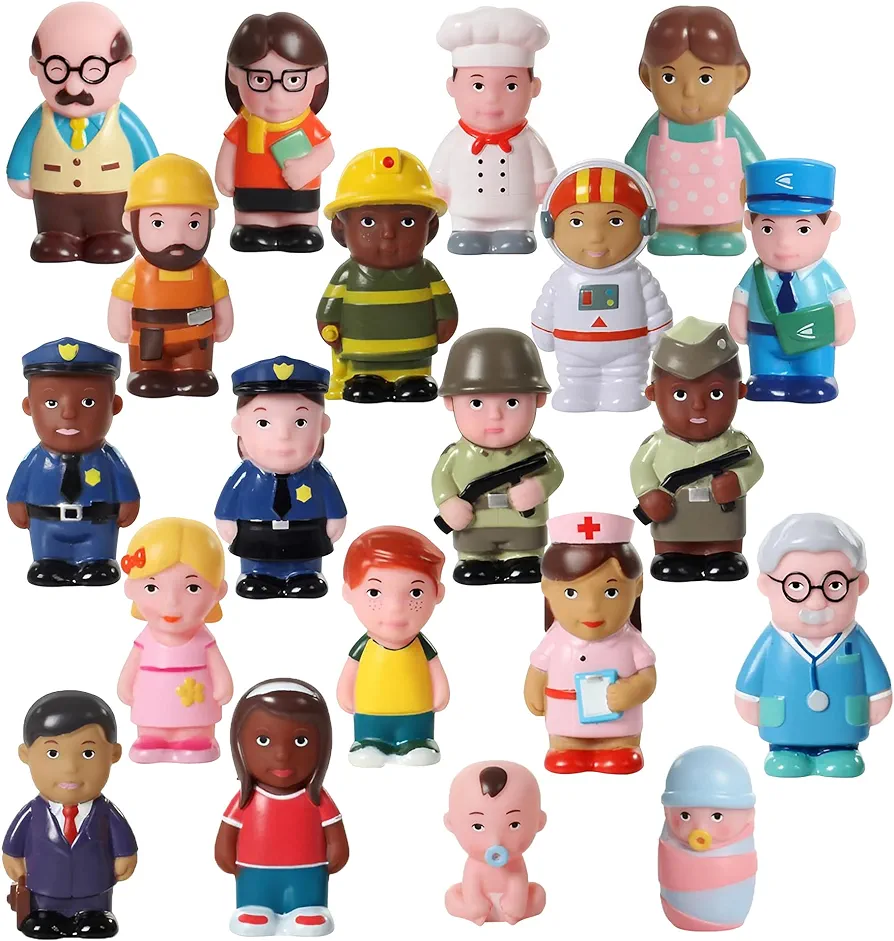 Beverly Hills Doll Collection Sweet Li'l Folks Set of 20 Community and Family dollhouse Figures Soft Vinyl Play Figures People for All Ages