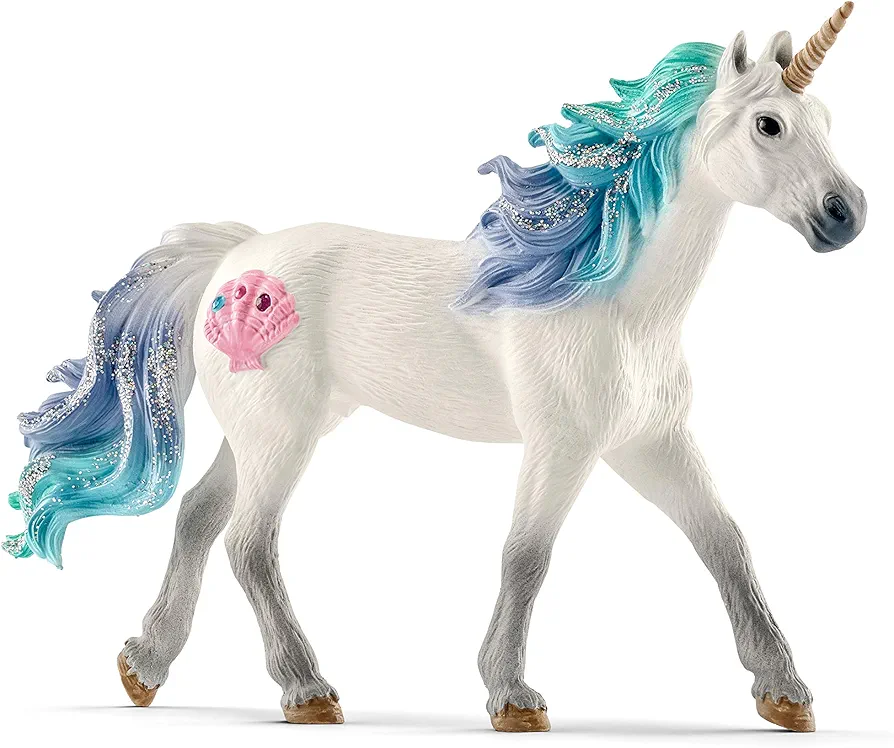 Schleich bayala, Unicorn Toys for Girls and Boys, Sea Unicorn Stallion Toy Figurine with Gems, Ages 5+