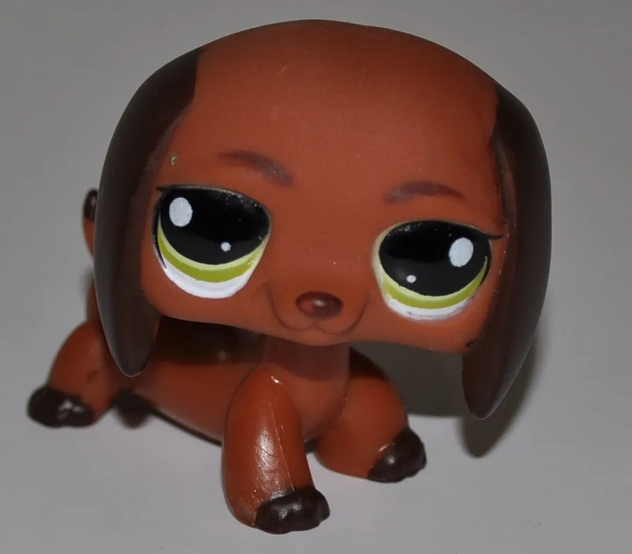 Dachshund #992 (Brown, Green Eyes) - Littlest Pet Shop (Retired) Collector Toy - LPS Collectible Replacement Figure - Loose (OOP Out of Package & Print)