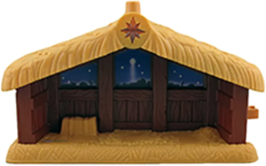 Replacement Part for Fisher-Price Little People Christmas Story Playset - J2404 ~ Replacement Stable / Barn with Light Up Star